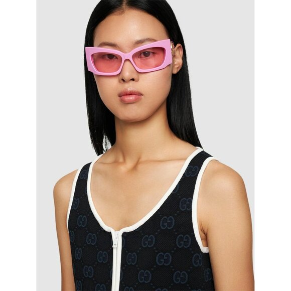NEW GUCCI SUNGLASSES GG1412S 003 PINK WOMEN EYEWEAR - Picture 1 of 11